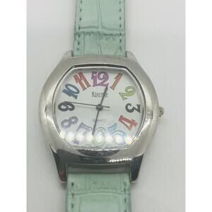 Kristine Quartz Watch Womens COLORFUL Face W/Mint Green Band New Battery